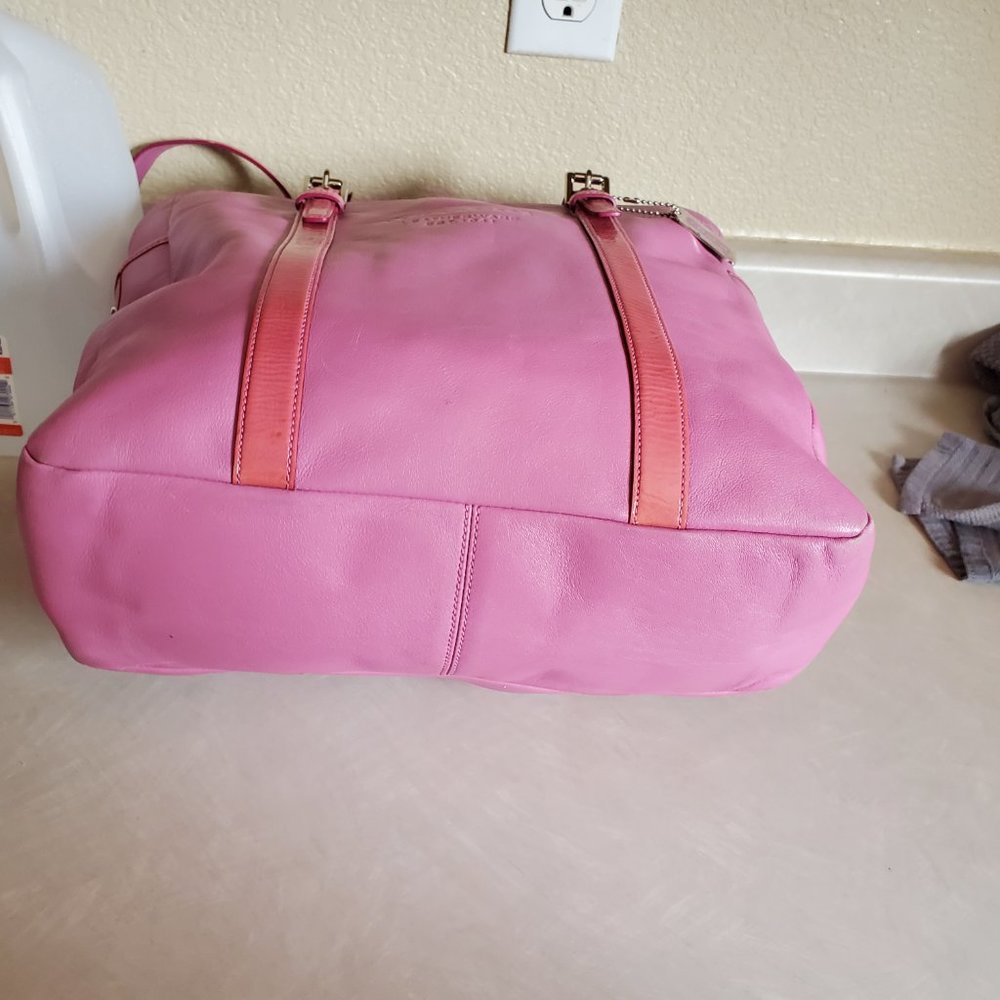Vintage Rare Coach Gallery Pink Leather Tote Bag Purse Large - Picture 5 of 14